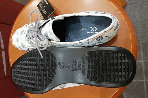 【ナチュラルバック 5283 オフホワイト】サイドジップ靴紐シューズ